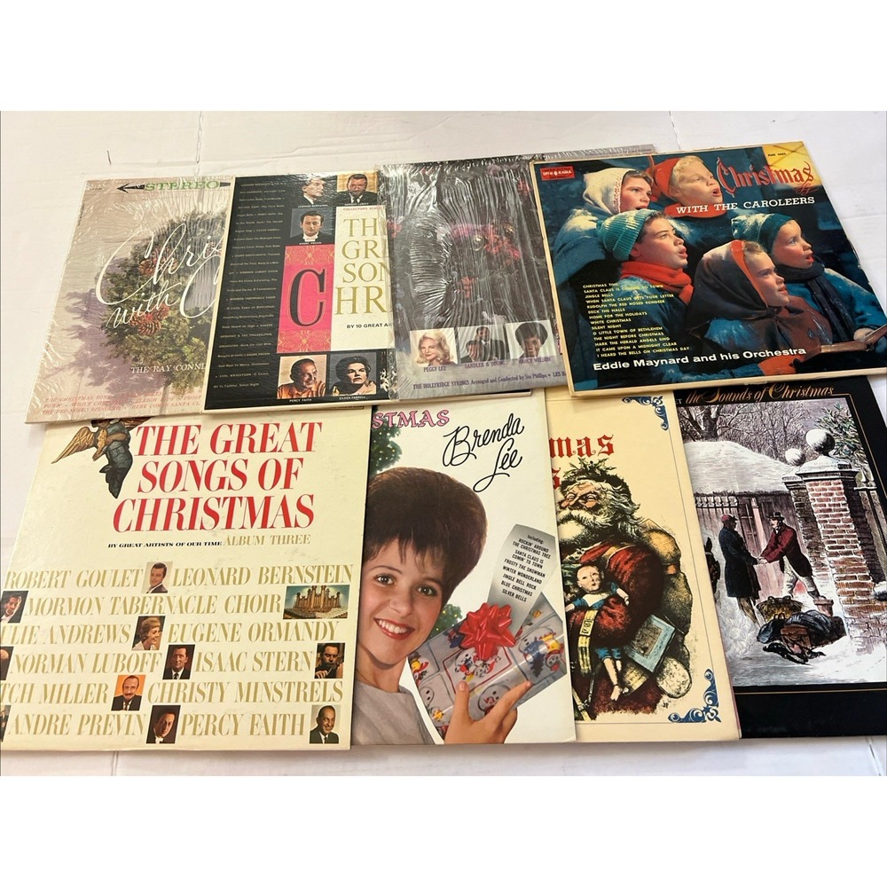 Vintage Lot Of 8 Christmas Music LP Vinyl Albums Records 1960s 1970s Various